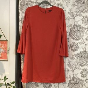 Banana Republic Size: 6 Salmon Pink Shift Dress Bell Sleeves